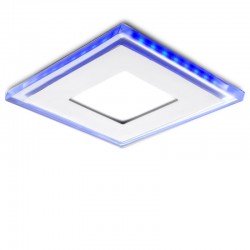 Foco Downlight  LED Cuadrado con Cristal Duo (Blanco/Azul) 130X130Mm 10W 800Lm 30.000H