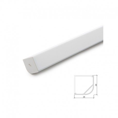 Perfíl Aluminio para Tira LED Difusor Opal  LLE-ALP015R x 2M