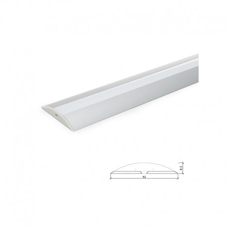 Perfíl Aluminio para Tira LED Difusor Opal  LLE-ALP021 x 2M