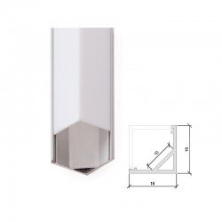 Perfíl Aluminio para Tira LED Difusor Opal x 2M